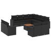 vidaXL Set de sof&aacute;s de jard&iacute;n 12 piezas cojines rat&aacute;n sint&eacute;tico negro