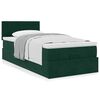 vidaXL Estructura de cama otomana con colch&oacute;n terciopelo verde oscuro