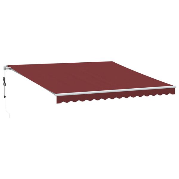 vidaXL Toldo retr&aacute;ctil autom&aacute;tico con luces LED burdeos 400x350 cm