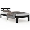 vidaXL Estructura de cama sin colch&oacute;n madera maciza negro 100x200 cm