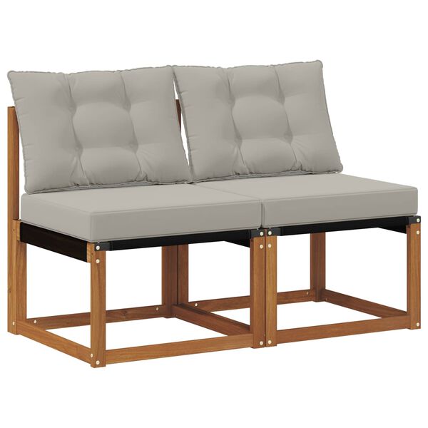 vidaXL 2 Pieza Sof&aacute; central de exterior