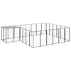 vidaXL Perrera negra 12,1 m&sup2; acero