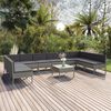 vidaXL Set de muebles de jardín 11 pzas y cojines ratán sintético gris