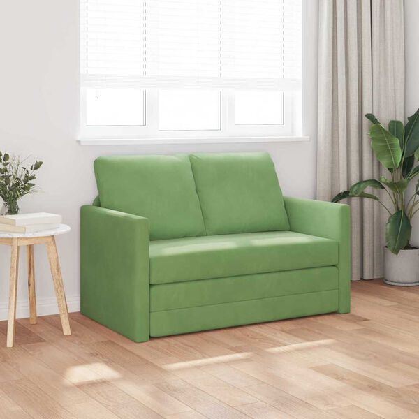 vidaXL Sof&aacute; cama Verde claro 204 x 122 x 60 cm Terciopelo