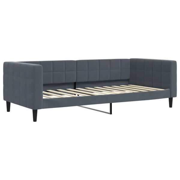 vidaXL Sof&aacute; cama sin colch&oacute;n terciopelo gris oscuro 100x200 cm