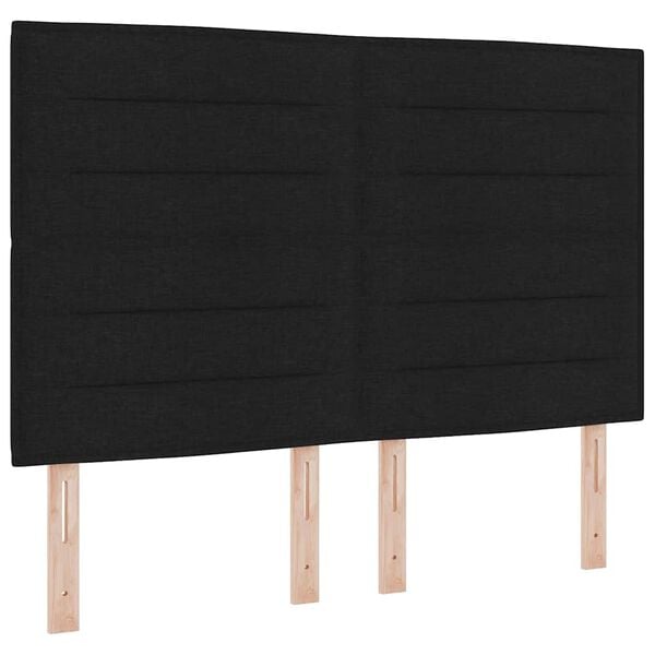 vidaXL Cama Box Spring LED con colch&oacute;n Negro 140 x 190 cm tela