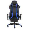 vidaXL Silla gaming giratoria con reposapi&eacute;s PVC azul