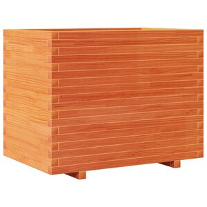 vidaXL Jardinera madera maciza de pino marr&oacute;n cera 90x60x72 cm