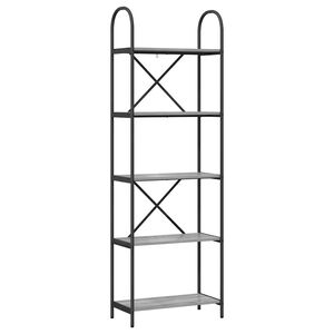 vidaXL Estante de libros 5 niveles 60 x 30 x 183 cm Gris Sonoma
