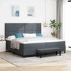 vidaXL Cama tipo Box Spring Gris oscuro 200 x 200 cm Terciopelo