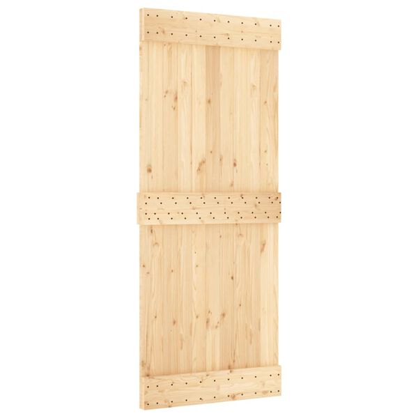 vidaXL Puerta corredera con herrajes madera maciza de pino 85x210 cm