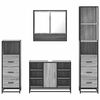 vidaXL Set de muebles de ba&ntilde;o 4 pzas madera contrachapada gris sonoma