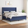 vidaXL Cama box spring con colch&oacute;n tela azul 160x200 cm