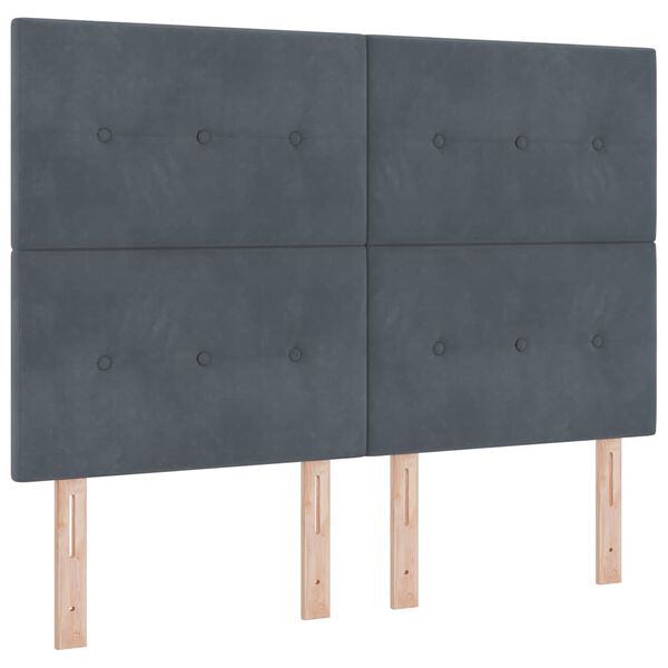 vidaXL Cama tipo Box Spring Gris oscuro 160 x 200 cm Terciopelo