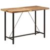 vidaXL Mesa alta de hierro y madera maciza de mango 150x70x107 cm