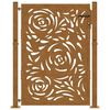 vidaXL Puerta de jard&iacute;n 100x125 cm de acero corten con dise&ntilde;o de llamas