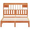 vidaXL Cama con estanter&iacute;a sin colch&oacute;n madera maciza marr&oacute;n 140x200 cm