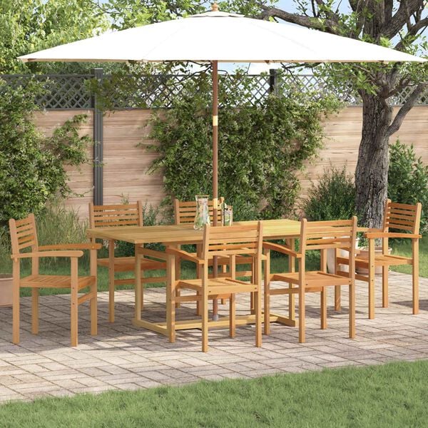 vidaXL Conjunto de Comedor de Jard&iacute;n 7 pcs Marr&oacute;n