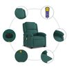 vidaXL Sill&oacute;n masaje el&eacute;ctrico reclinable elevable tela verde oscuro