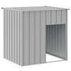 vidaXL Caseta para perro con techo, gris claro, 110 x 103 x 109 cm, acero galvanizado