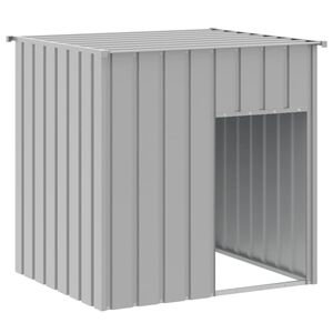 vidaXL Caseta para perro con techo, gris claro, 110 x 103 x 109 cm, acero galvanizado