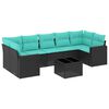 vidaXL Set de sof&aacute;s de jard&iacute;n 8 pzas con cojines rat&aacute;n sint&eacute;tico negro