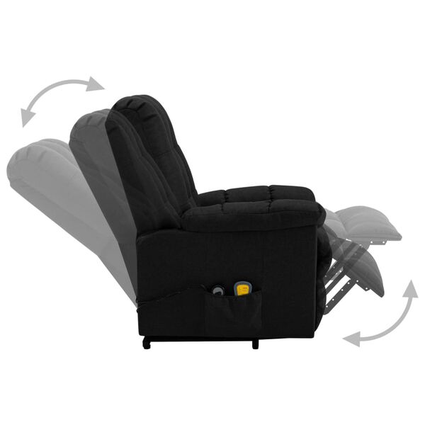vidaXL Sill&oacute;n de masaje elevable tela negro