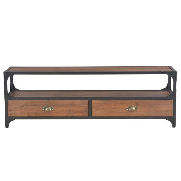vidaXL Mueble para TV con 2 cajones madera maciza de pino 120x30x40 cm