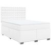 vidaXL Cama box spring con colch&oacute;n cuero sint&eacute;tico blanco 140x190 cm