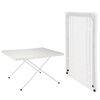 HI Mesa de camping plegable y ajustable blanca 80x60x51/61 cm