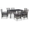 vidaXL Juego de comedor de jard&iacute;n 7 piezas de rat&aacute;n sint&eacute;tico gris