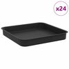vidaXL Bandeja Cuadrada para Flores 24 uds. Negro 15 x 15 x 2 cm