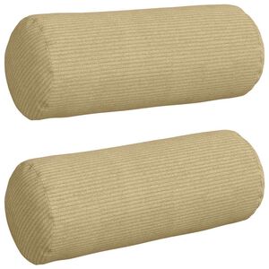vidaXL Cojines Bolster 2 pcs Verde gris&aacute;ceo &Oslash; 15 x 40 cm Tela de pana