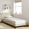 vidaXL Estructura de cama con cabecero Dover tela crema 90x190cm
