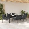 vidaXL Conjunto de Comedor de Jard&iacute;n 7 pcs Negro y Gris
