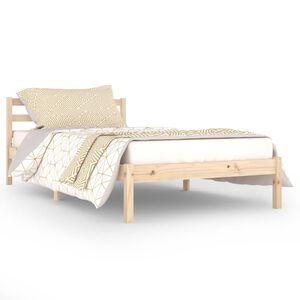 vidaXL Estructura de cama sin colch&oacute;n madera maciza de pino 100x200 cm