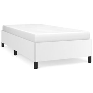 vidaXL Estructura de cama sin colch&oacute;n cuero sint&eacute;tico blanco 100x200cm