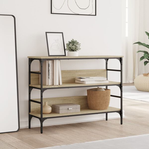 vidaXL Mesa consola madera de ingenier&iacute;a roble Sonoma 100x32x75 cm