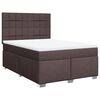 vidaXL Cama box spring con colch&oacute;n tela marr&oacute;n oscuro 140x200 cm