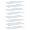 vidaXL Estante estanter&iacute;a 8uds contrachapada blanco brillo 80x30x1,5cm
