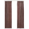 vidaXL Cortinas opacas ganchos 2 pzas terciopelo rosa viejo 140x245 cm