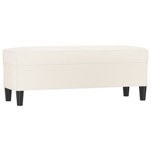 vidaXL Banco de cuero sint&eacute;tico color crema 100x35x41 cm