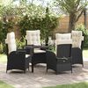 vidaXL Conjunto de Comedor de Jard&iacute;n 5 pcs Negro rat&aacute;n sint&eacute;tico