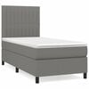 vidaXL Cama box spring con colch&oacute;n tela gris oscuro 80x200 cm