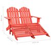 vldaXL Silla Adirondack de jardín 2 plazas madera maciza de abeto rojo