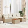 vidaXL Conjunto de sof&aacute; de jard&iacute;n con coj&iacute;n 6 pcs Beige Polirat&aacute;n