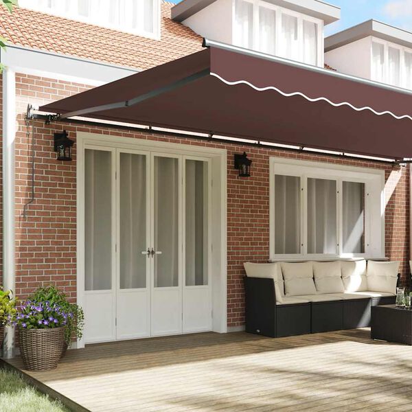 vidaXL Toldo retr&aacute;ctil autom&aacute;tico marr&oacute;n 600x300 cm