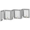 vidaXL Puerta para perros plegable con soportes 6 uds. Sonoma gris