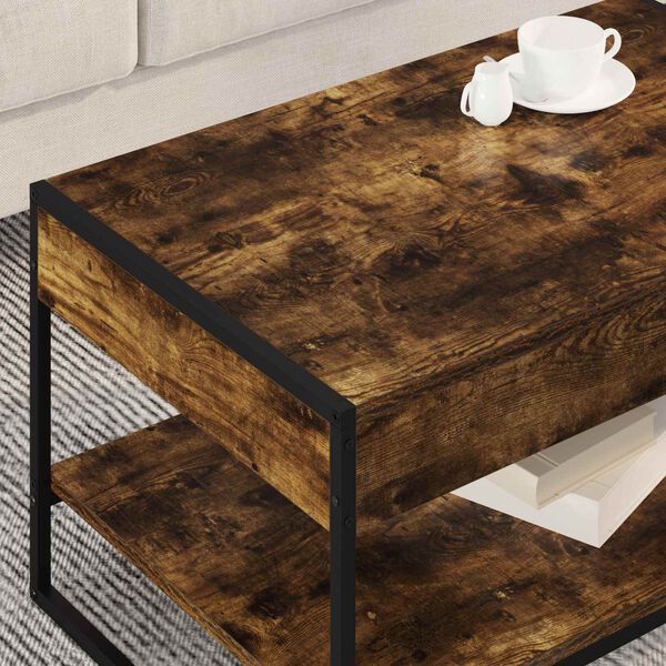 vidaXL Mesa de Caf&eacute; Roble Humo 80 x 50 x 40 cm Madera contrachapada