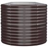 vidaXL Jardinera arriate acero galvanizado marrón 368x80x68 cm